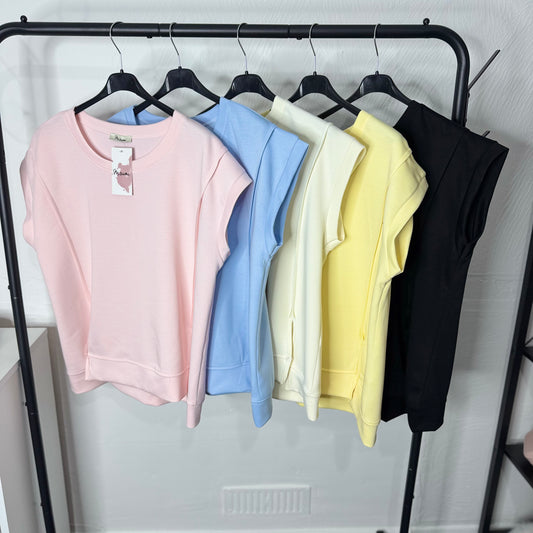 Chardonnay Cap Sleeve Side Slit Top for Women - Stylish & Comfortable Womenswear in Multiple Colors