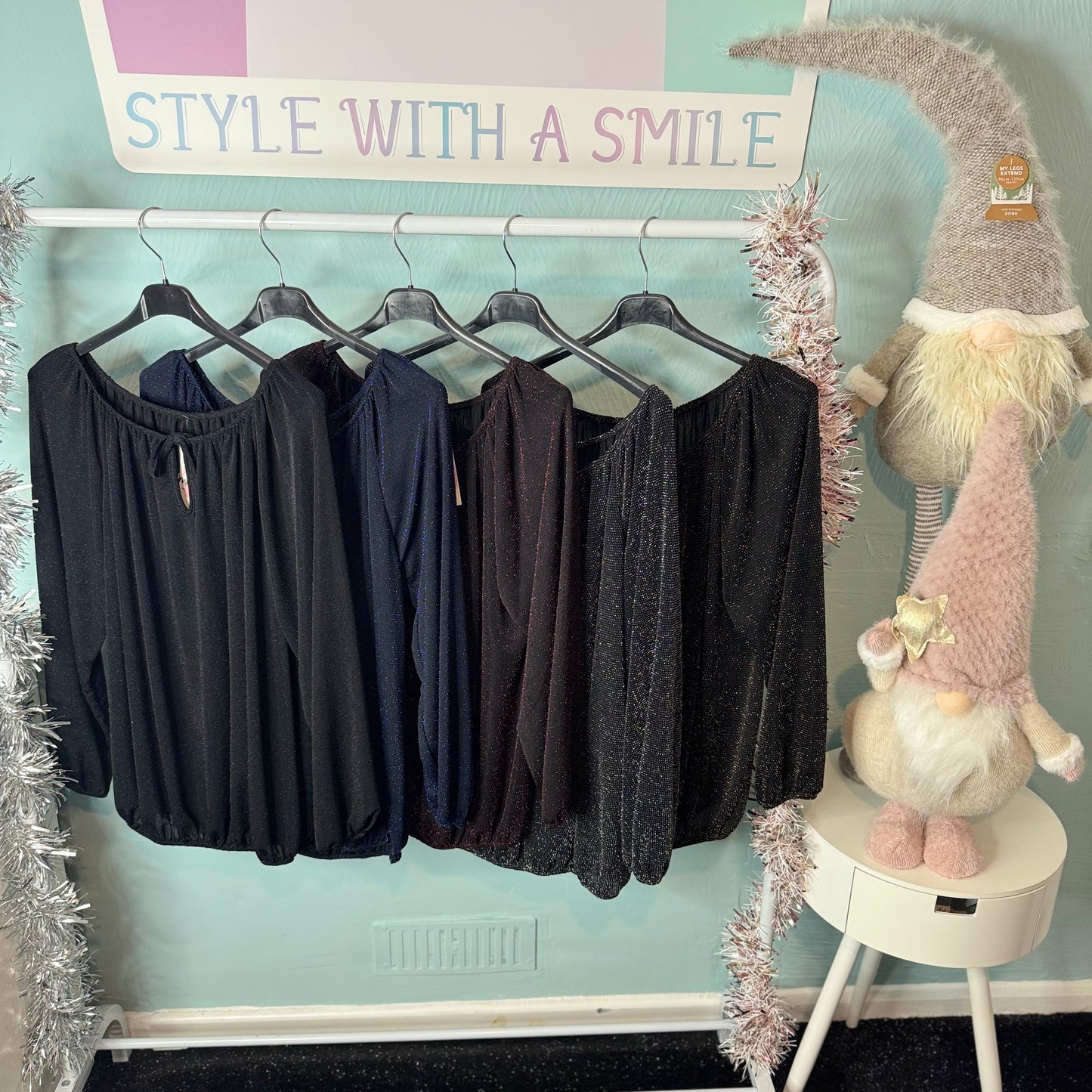 Jasmine - Lurex Sparkle Long Sleeve Top -  Womenswear.