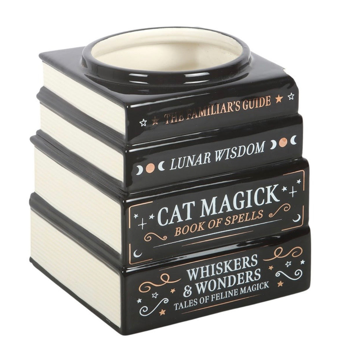 Black Cat Magick Book Shaped Flower Vase