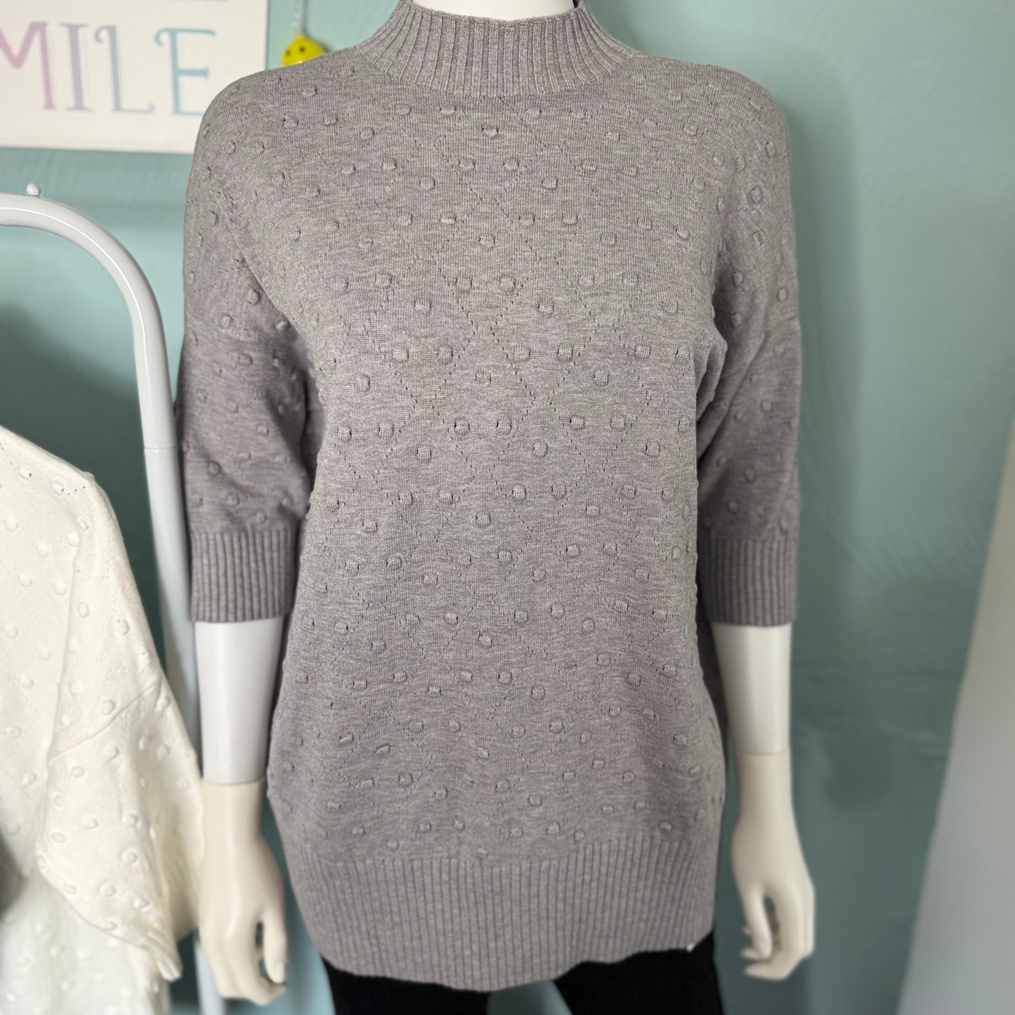 Emily - Bubble 3/4 Length Jumper -  Womenswear.