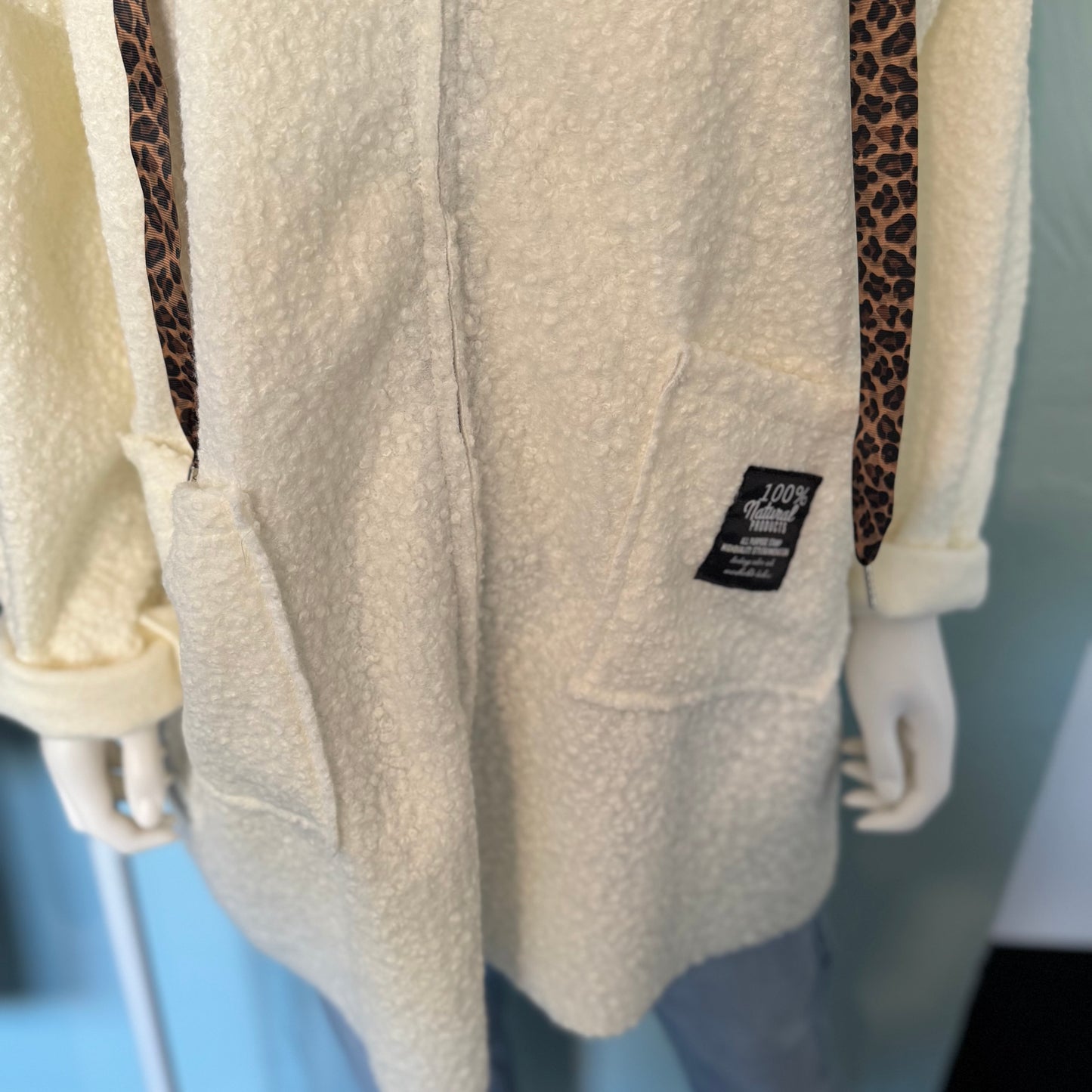 Juliette - Teddy Leopard Print Coat With Pockets - up to a UK 18.