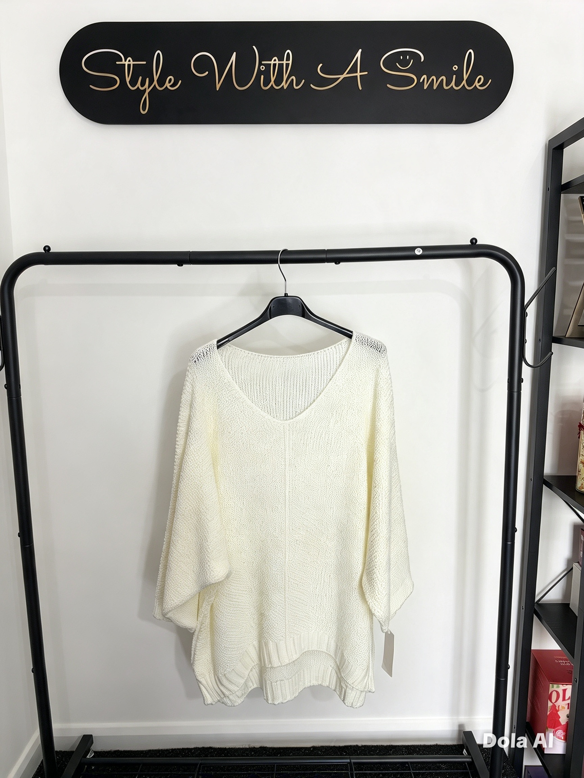 Anya - Waffle Knit Dipped Hem Jumper