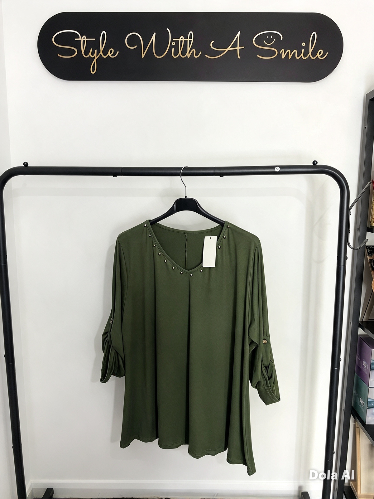 Sally - V Neck Studded Top