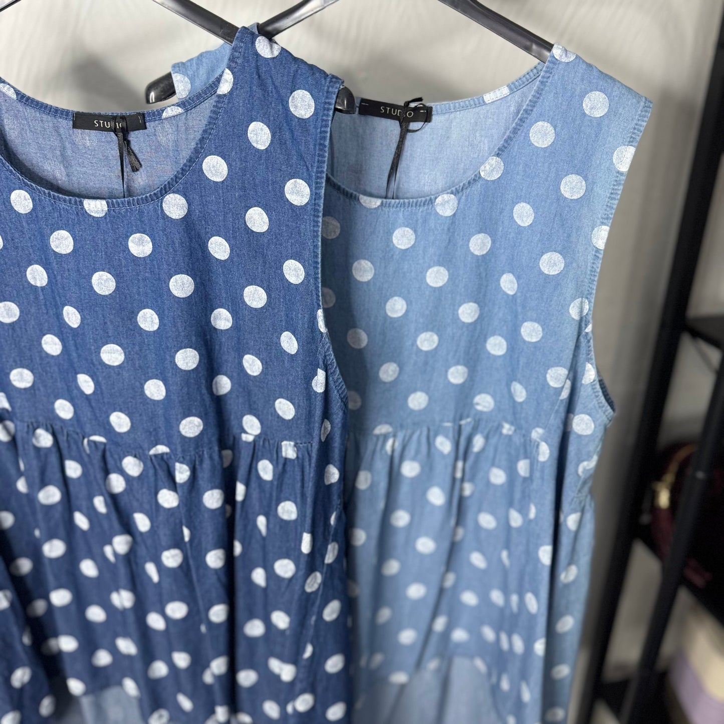 Hermione - Polka Dot Dipped Hem Top