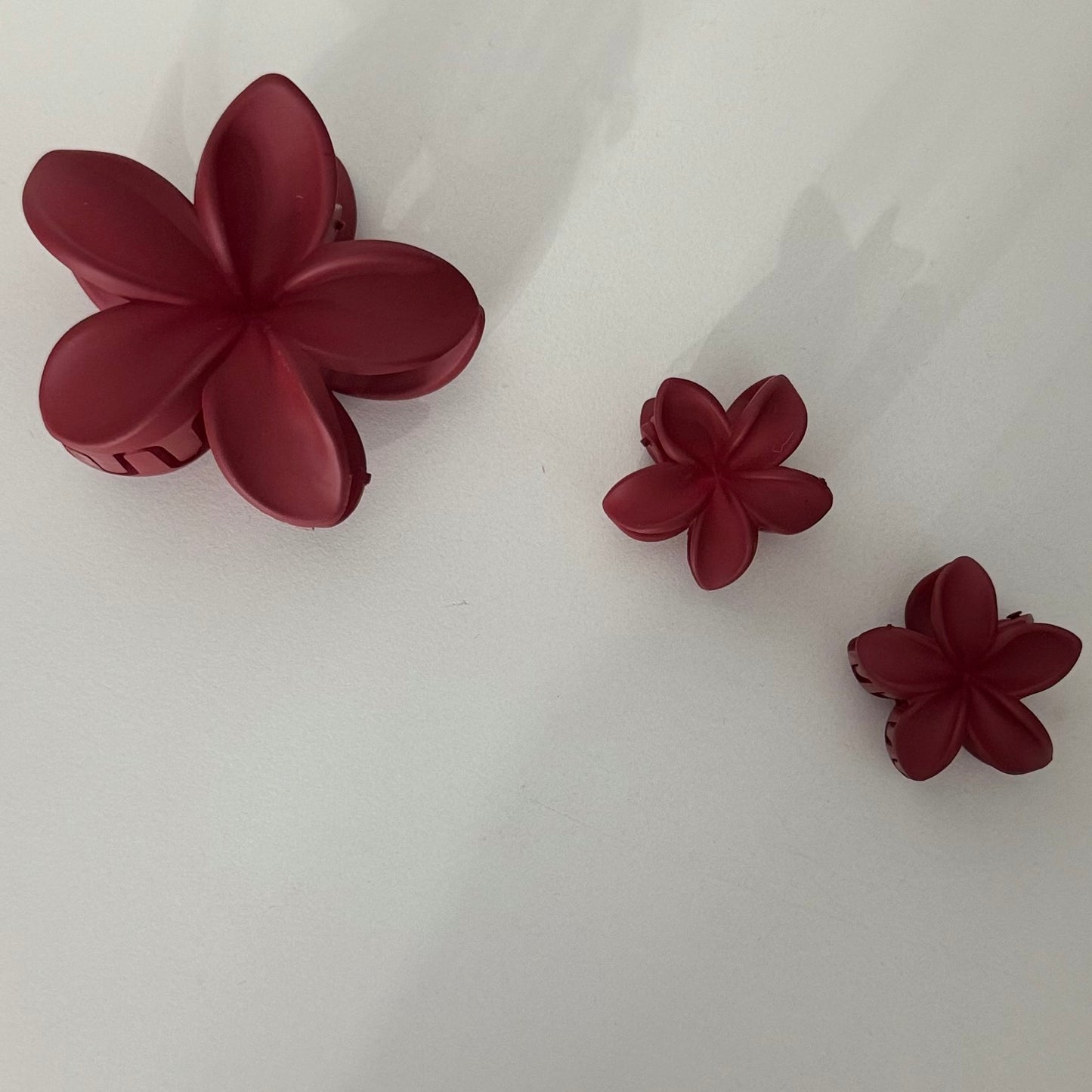 Flower Claw Clip Set of 3 - Blue Floral Design Hair Accessories for Women and Girls