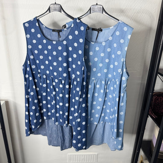 Hermione - Polka Dot Dipped Hem Top
