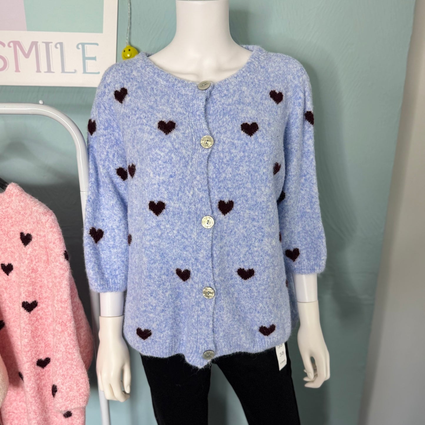 Margot - Heart Detailing Jumper/Cardigan -  Womenswear Knitwear.