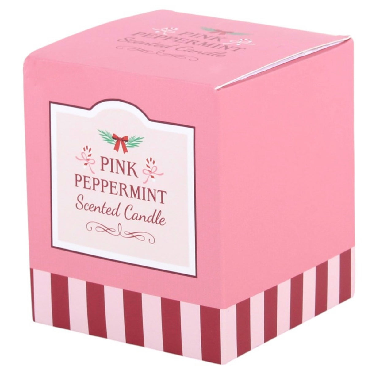 Pink Peppermint Stripe Candle