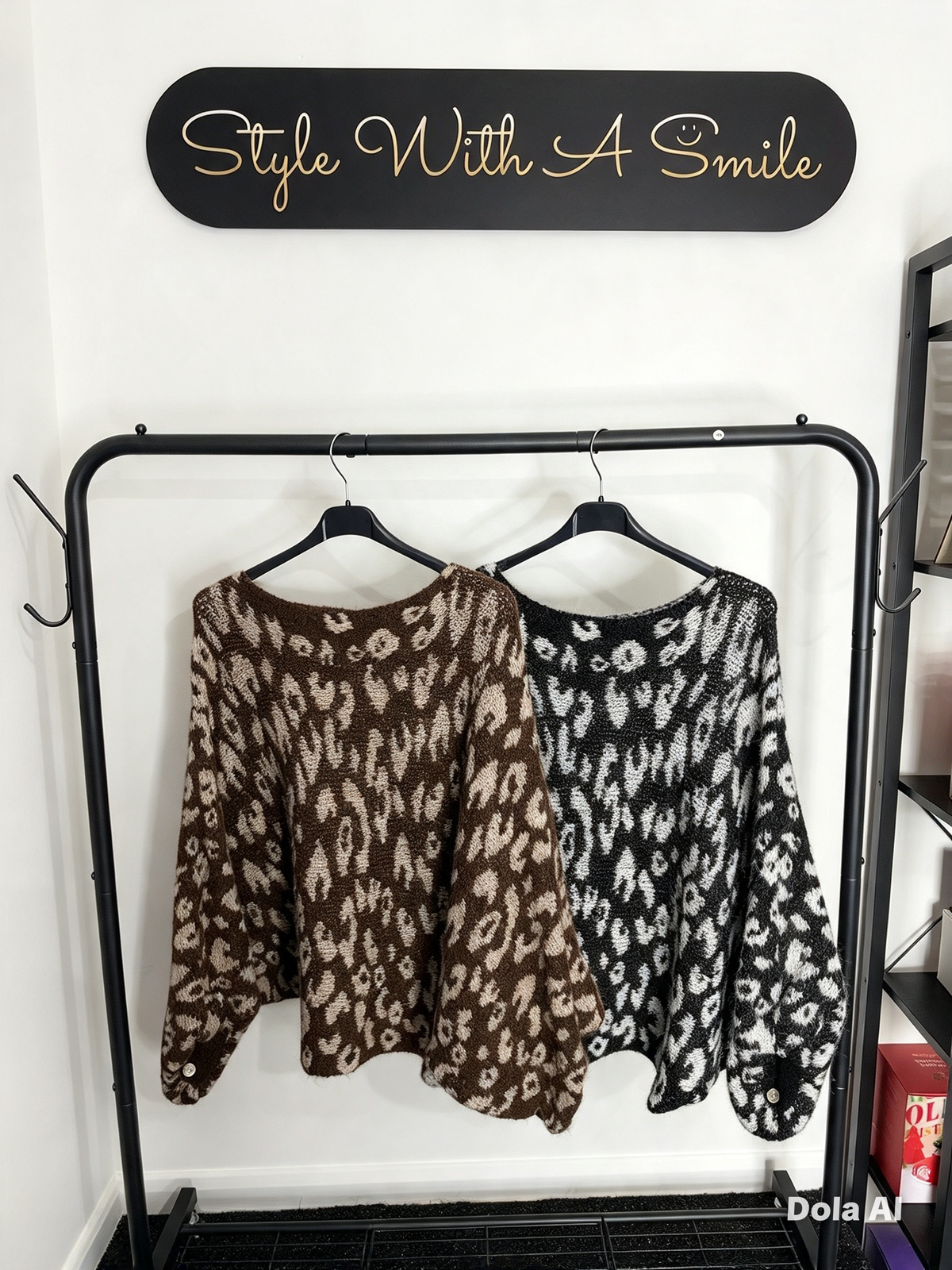 Sally - Leopard Print Button Detail Jumper