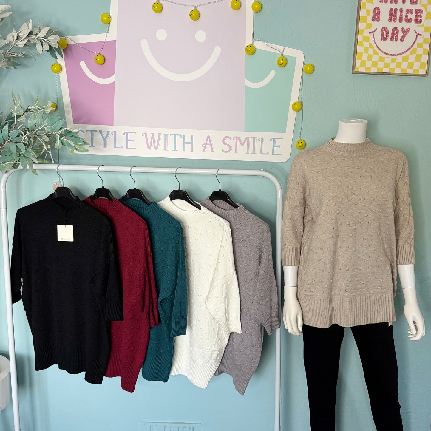 Emily - Bubble 3/4 Length Jumper -  Womenswear.