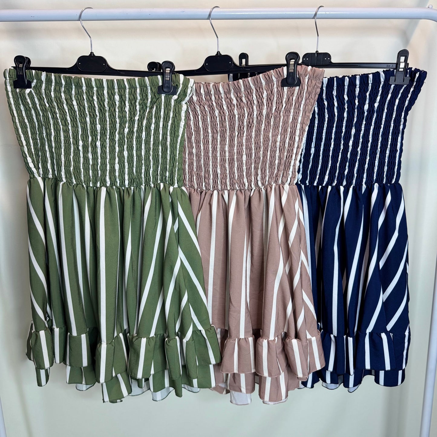 Shay - Bandeau Stripe Frill Playsuit