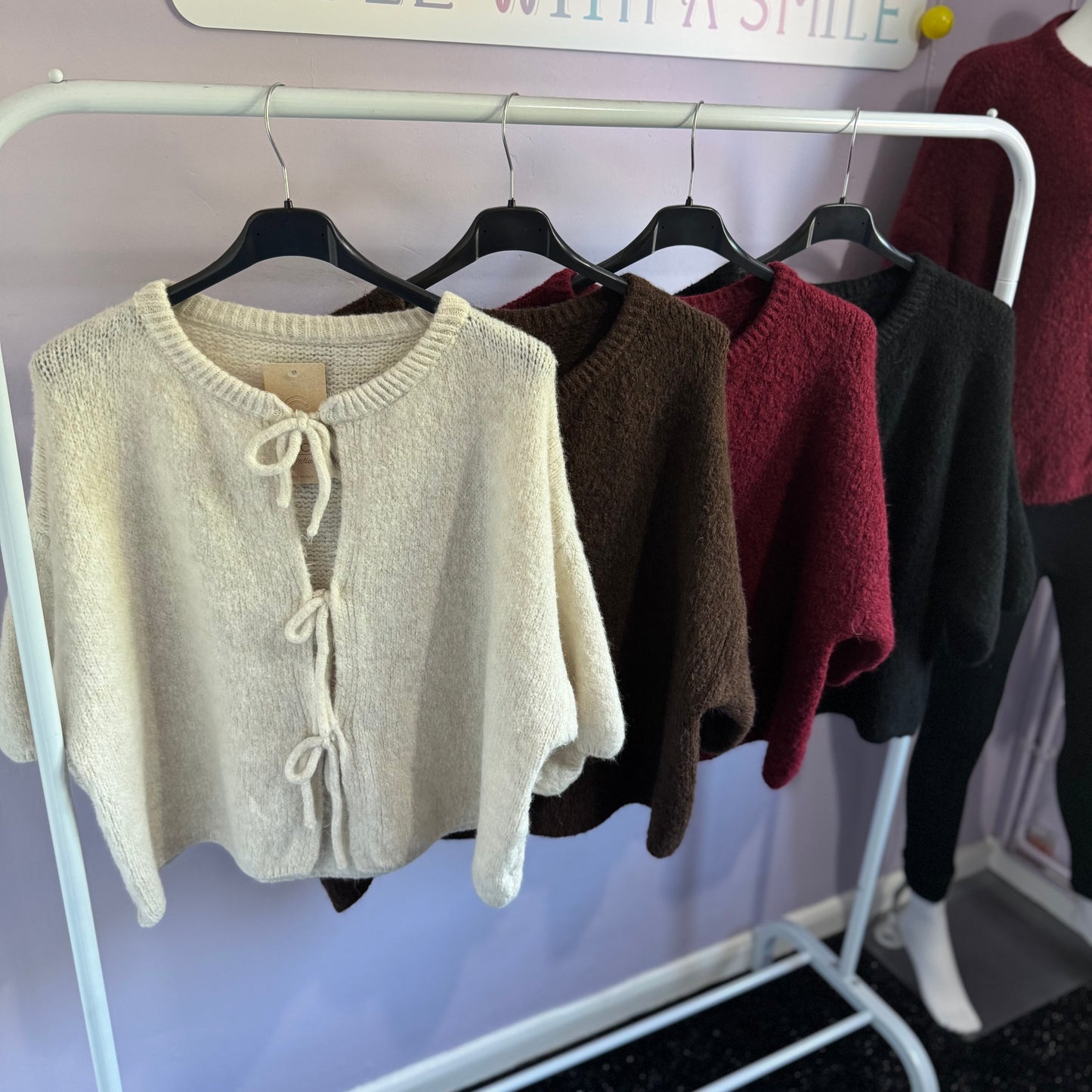 Luna - Tie Up 3/4 Length Knitted Cardigan!