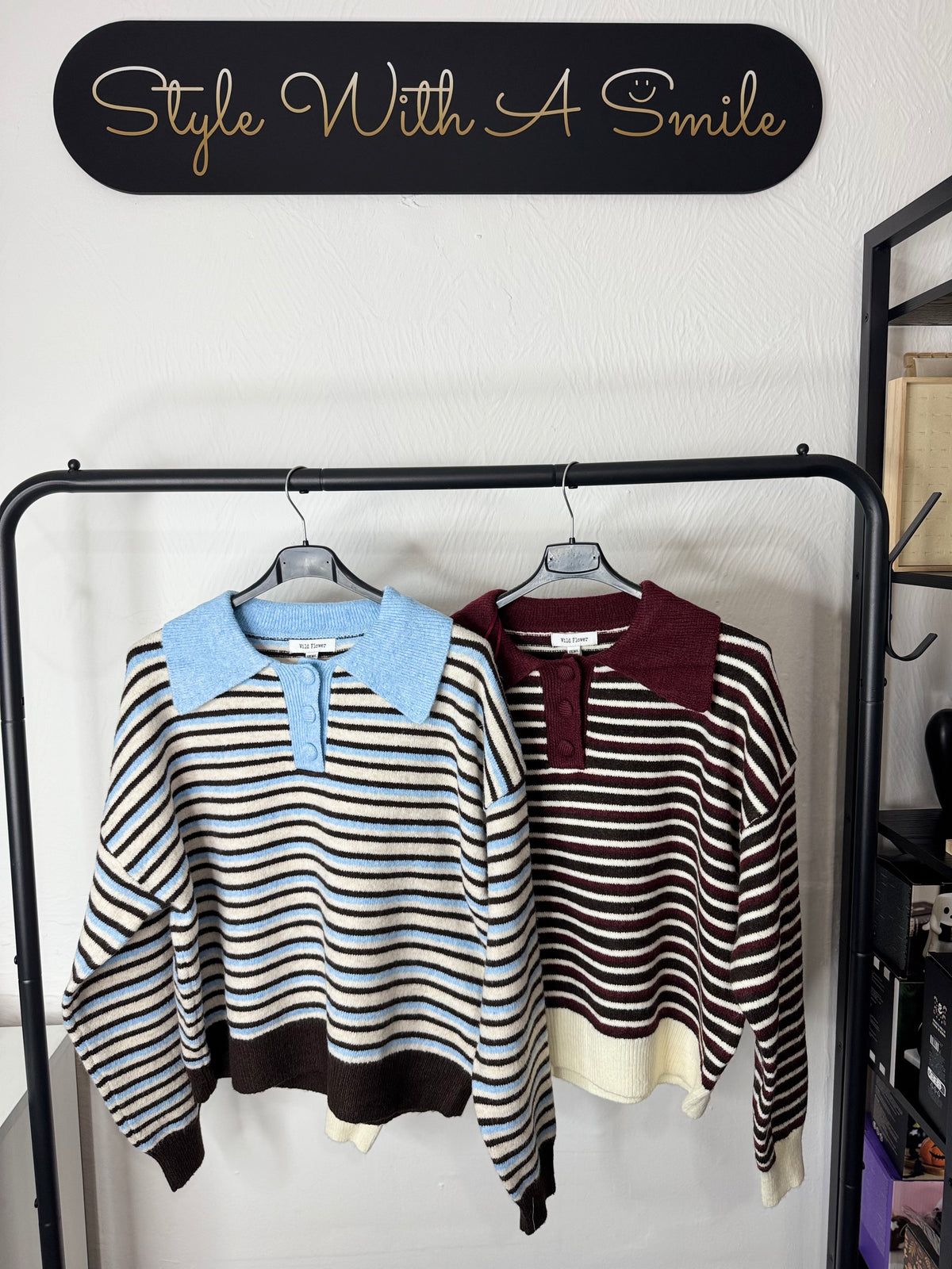 Florence - Stripe Polar Neck Jumper