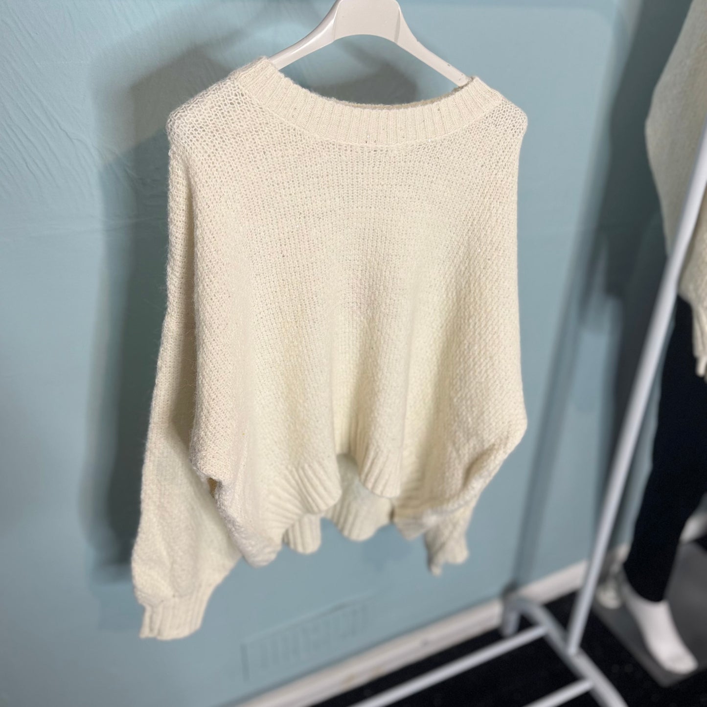 Serenity - Sparkle Dipped Hem Knitted Jumper - up to a UK 18 - Knitwear Womenswear