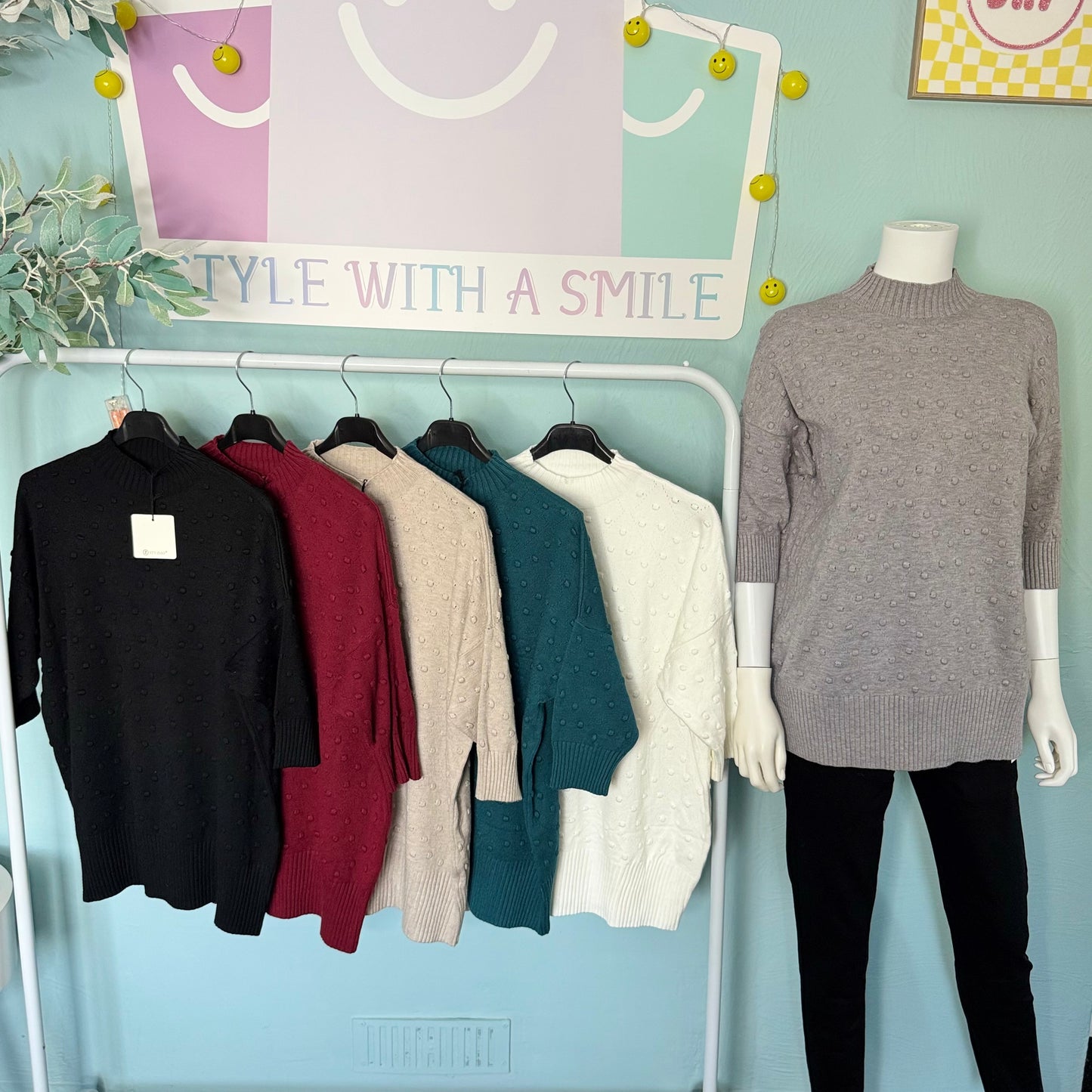 Emily - Bubble 3/4 Length Jumper -  Womenswear.