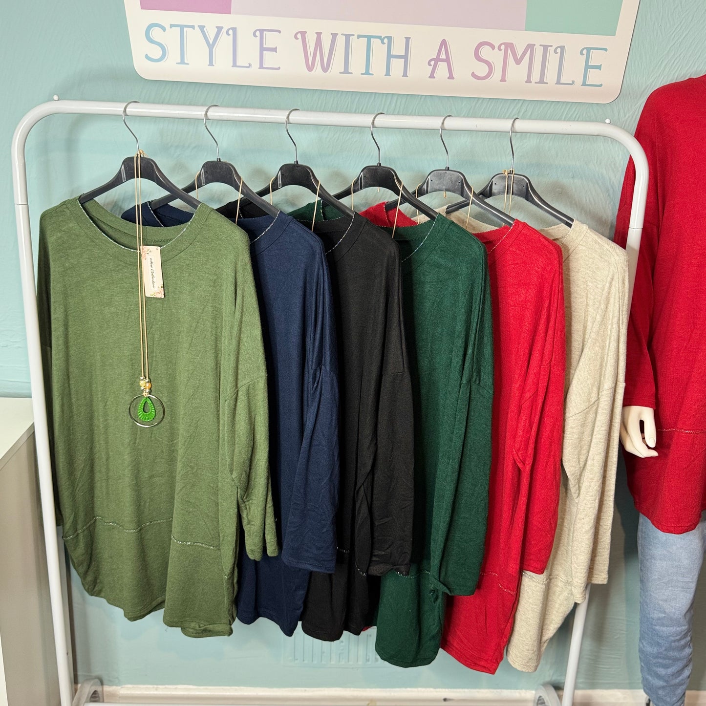 Madison - Long Sleeve Oversized Trim jumper/Top - up to a UK 24.