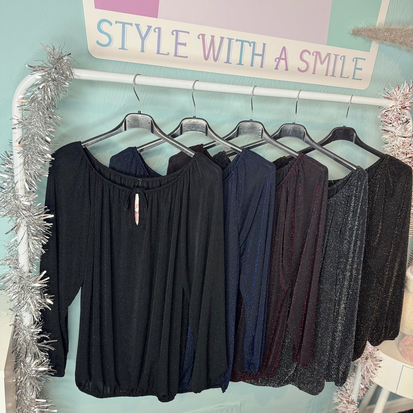 Jasmine - Lurex Sparkle Long Sleeve Top -  Womenswear.