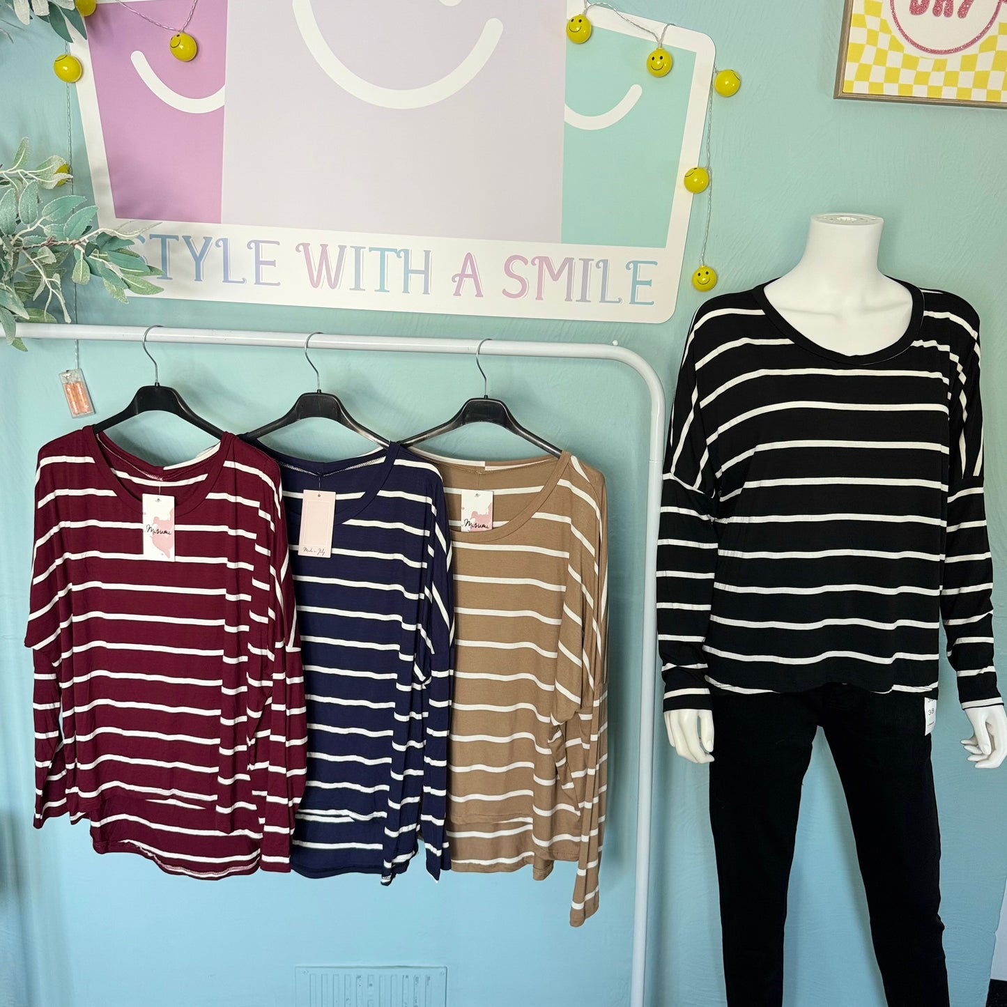 Layla - Stripe Everyday Basic Top -  Womenswear Striped.