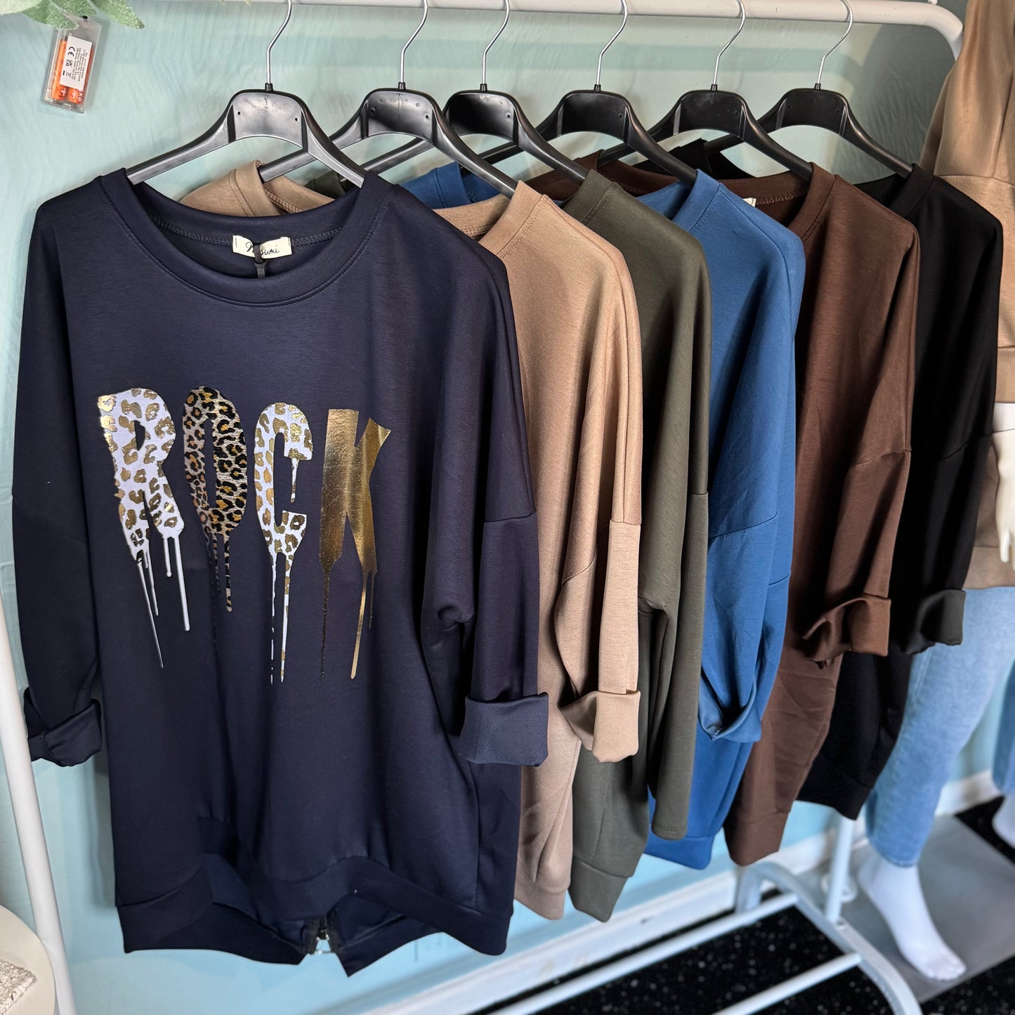 Kennedy - Oversized Gold Leopard super soft Rock Sweatshirt - up to a UK 20.