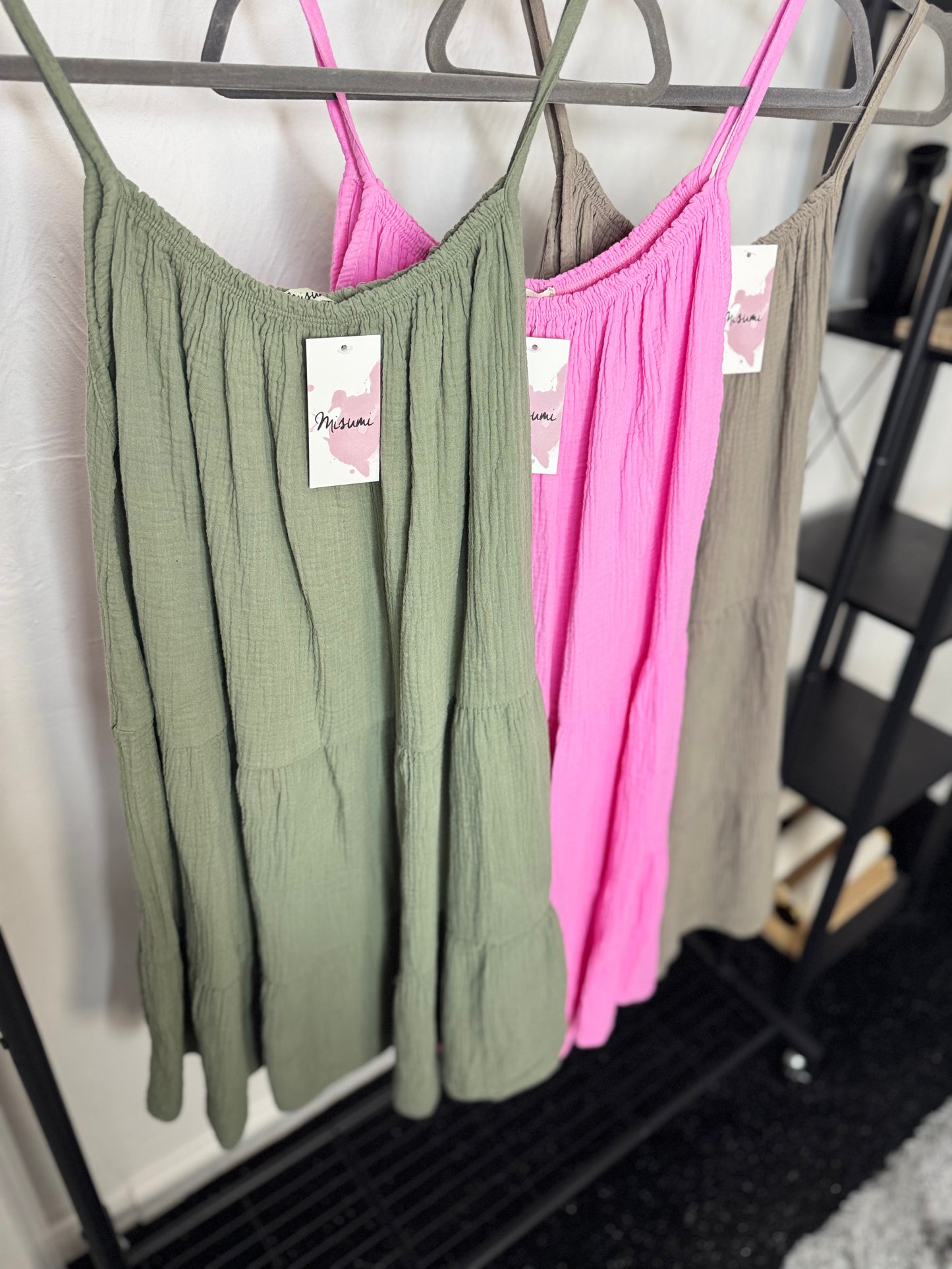 Jasmine - Plain Cotton Midi Dress