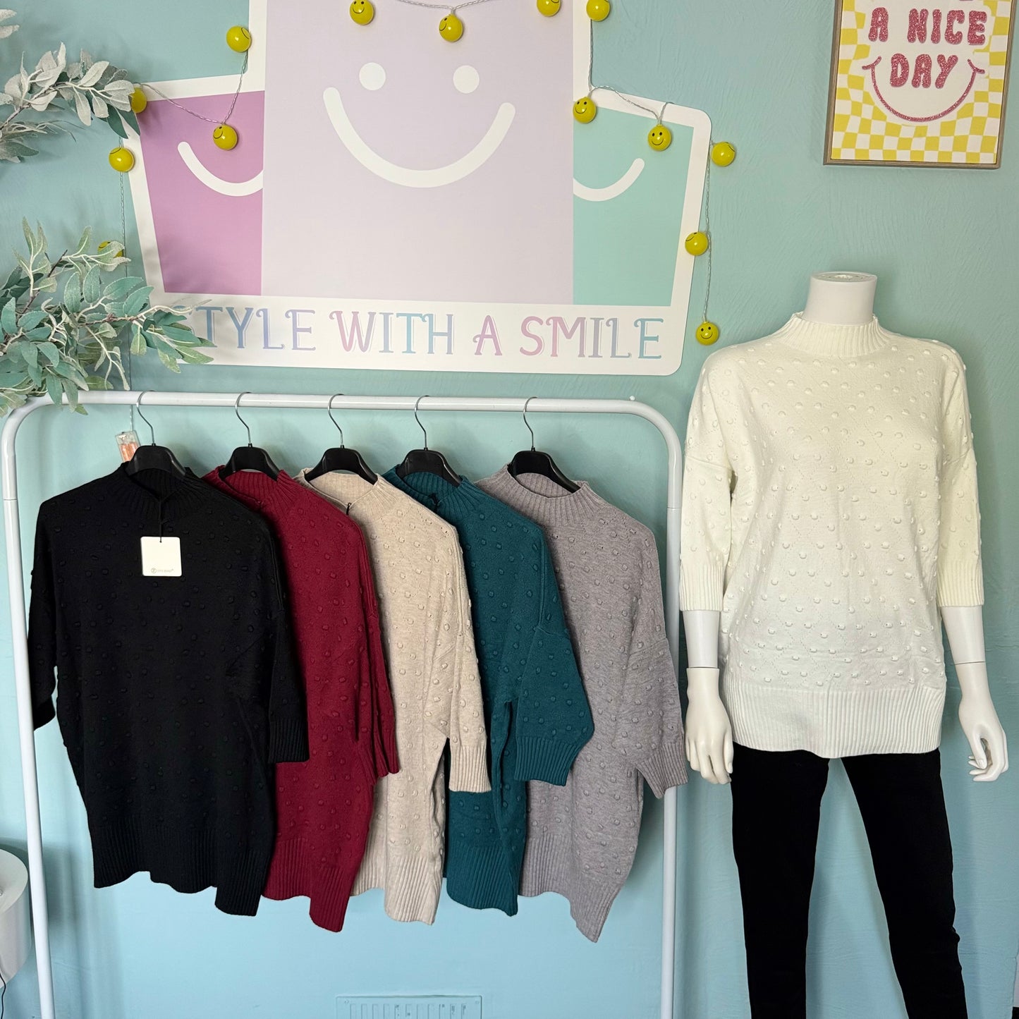 Emily - Bubble 3/4 Length Jumper -  Womenswear.