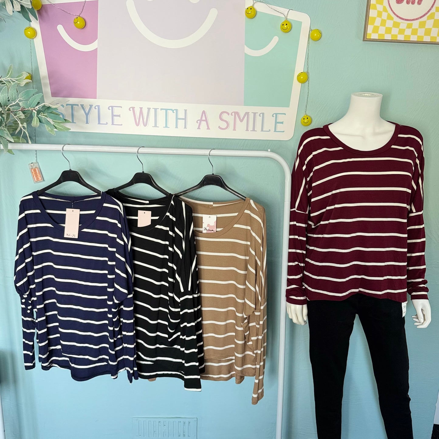 Layla - Stripe Everyday Basic Top -  Womenswear Striped.