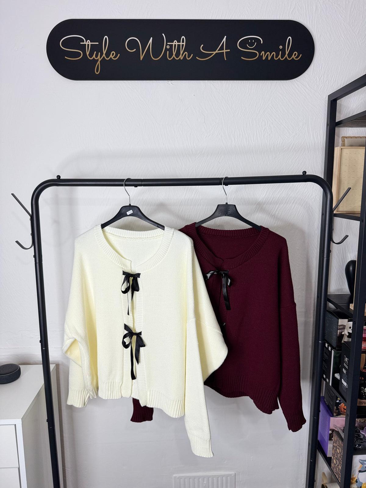 Imelda - Bow Lace Knitted Cardigan