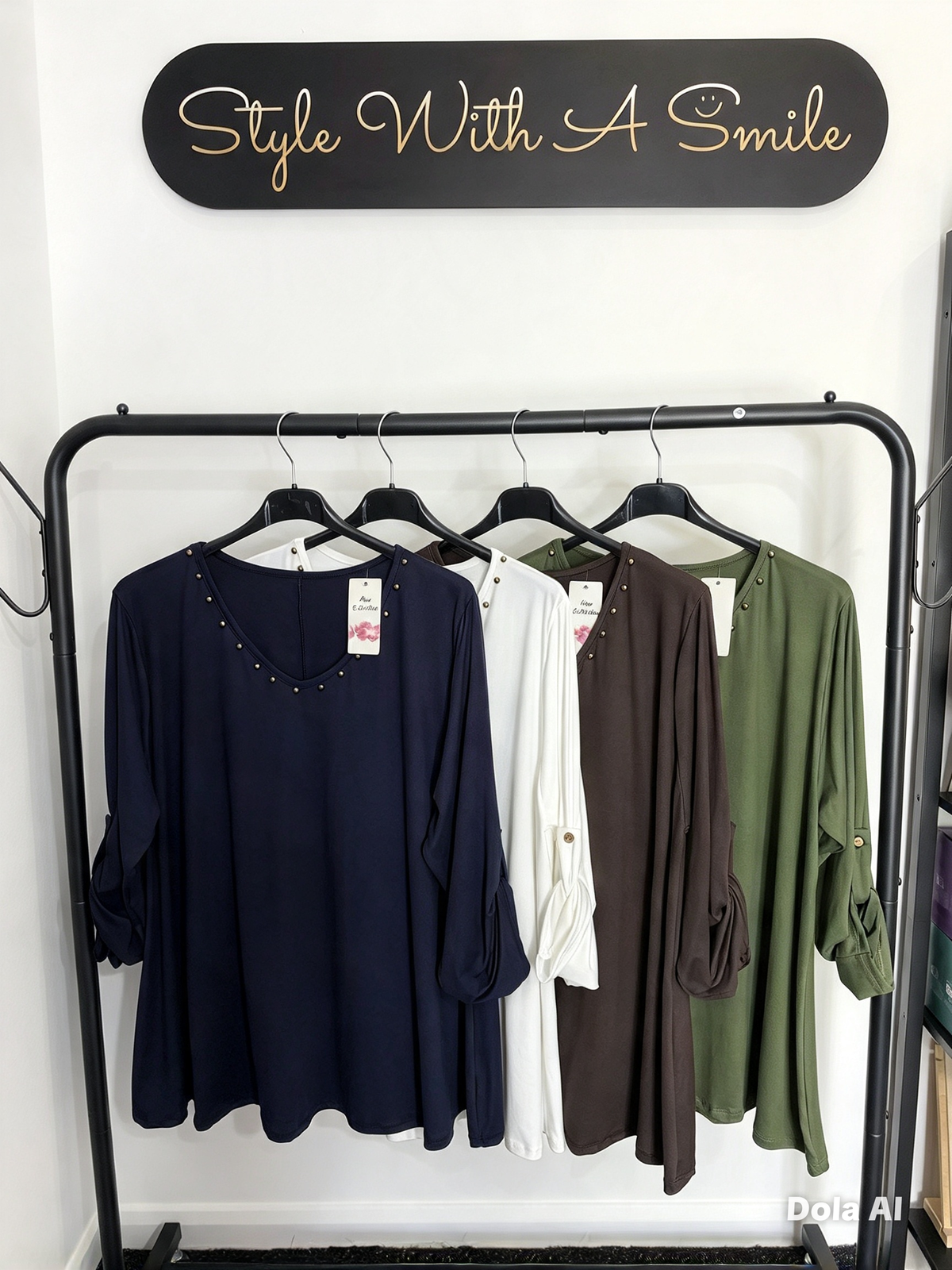 Sally - V Neck Studded Top
