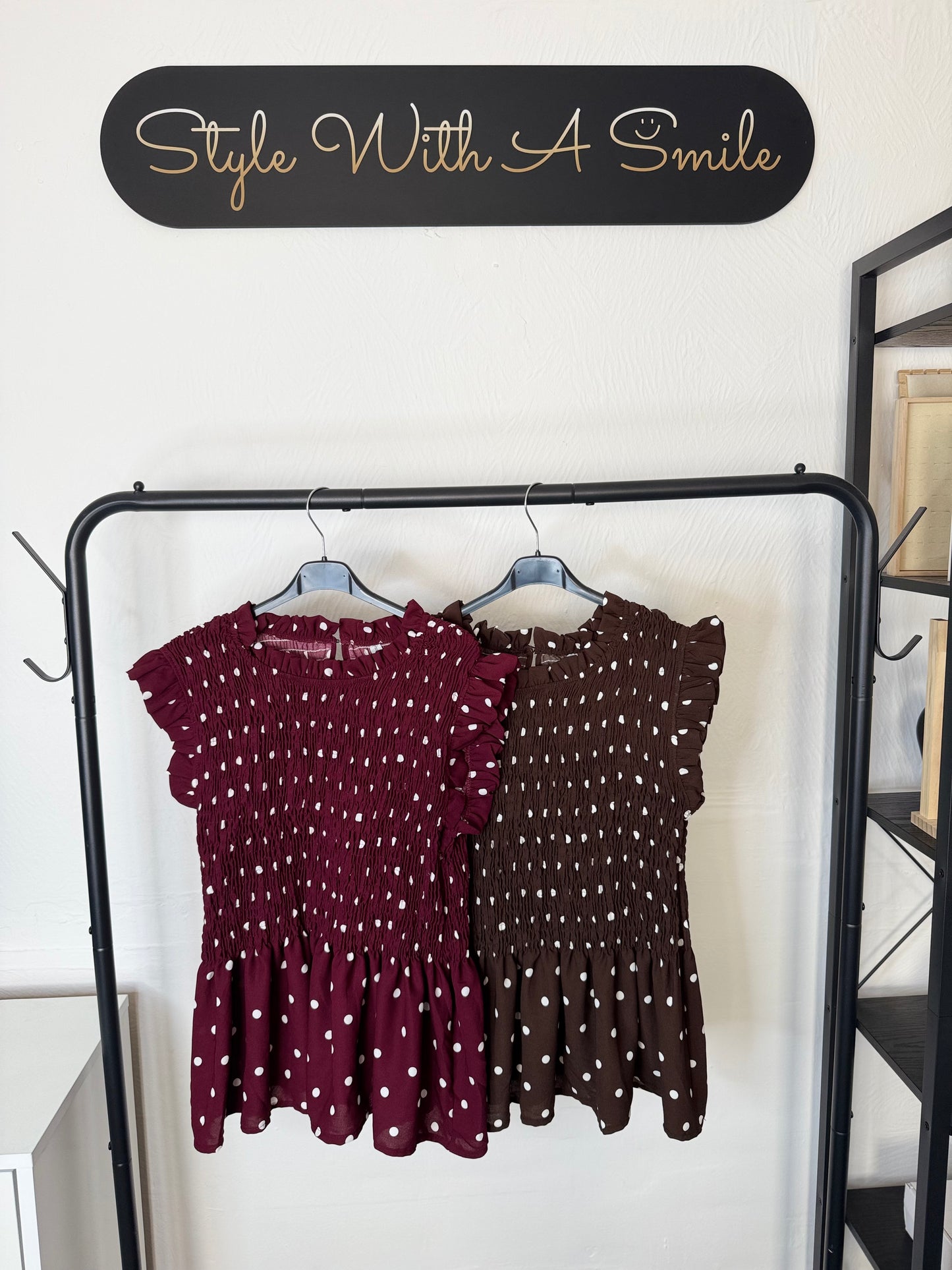Minnie - Polka Dot Peplum Top