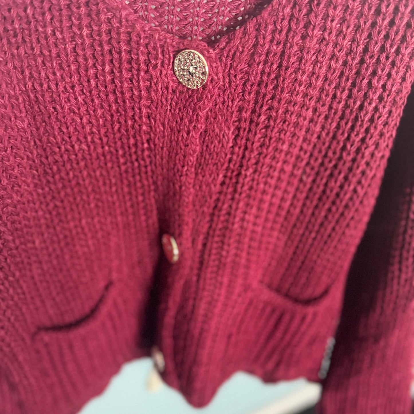 Mandy - Gold Hammered Button Cardigan - up to a size 18 - Knitwear Womenswear