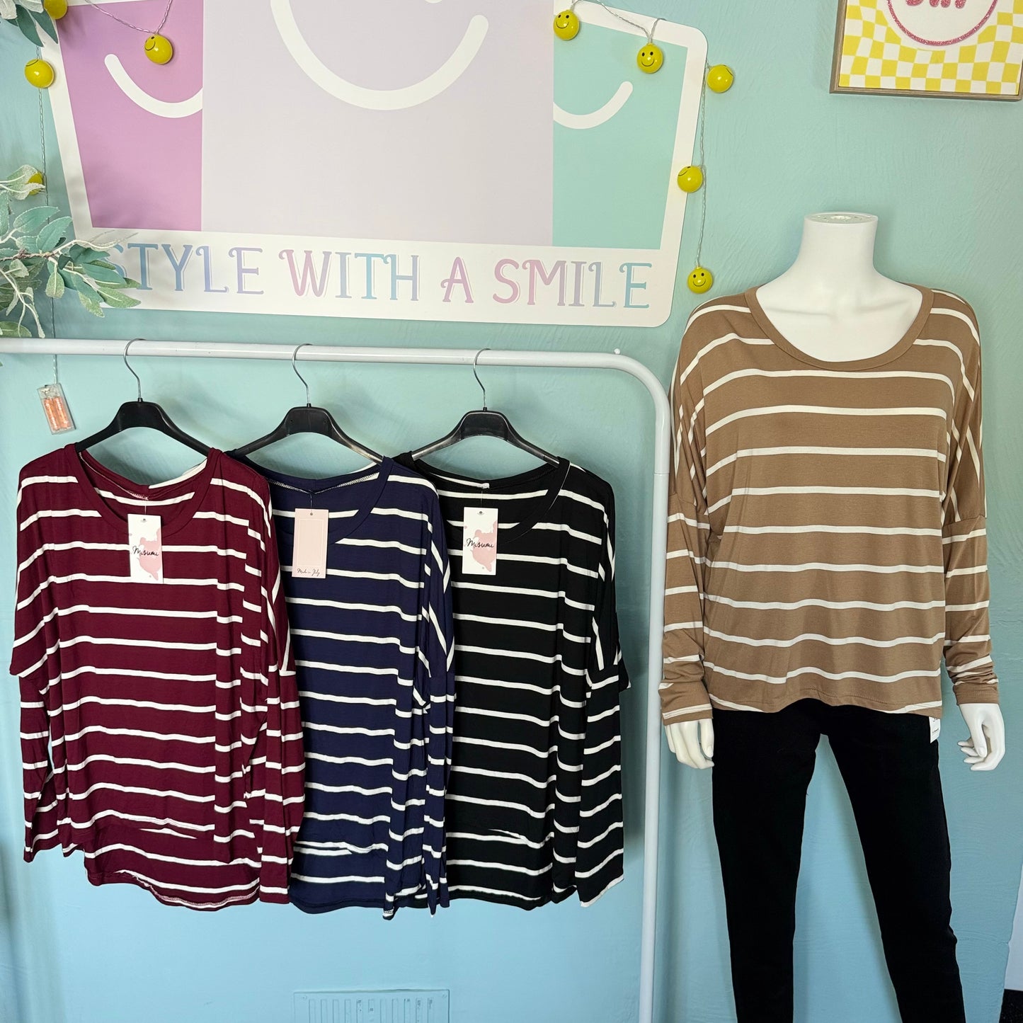 Layla - Stripe Everyday Basic Top -  Womenswear Striped.