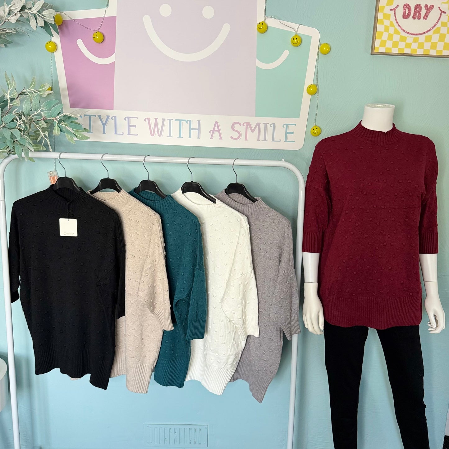 Emily - Bubble 3/4 Length Jumper -  Womenswear.