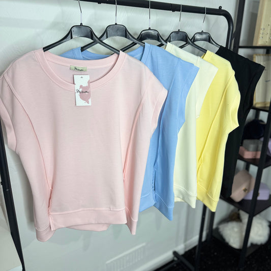 Chardonnay Cap Sleeve Side Slit Top for Women - Stylish & Comfortable Womenswear in Multiple Colors