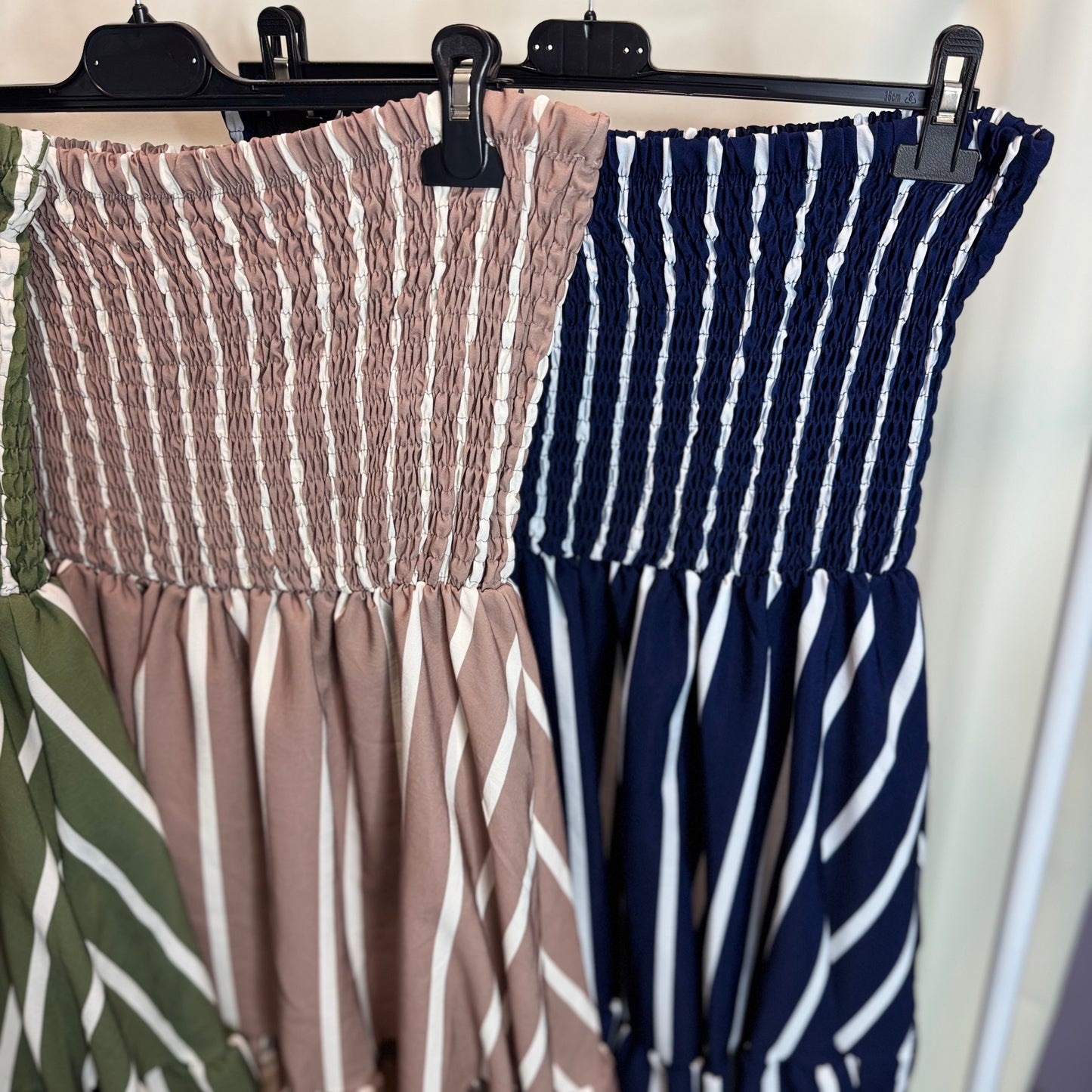 Shay - Bandeau Stripe Frill Playsuit