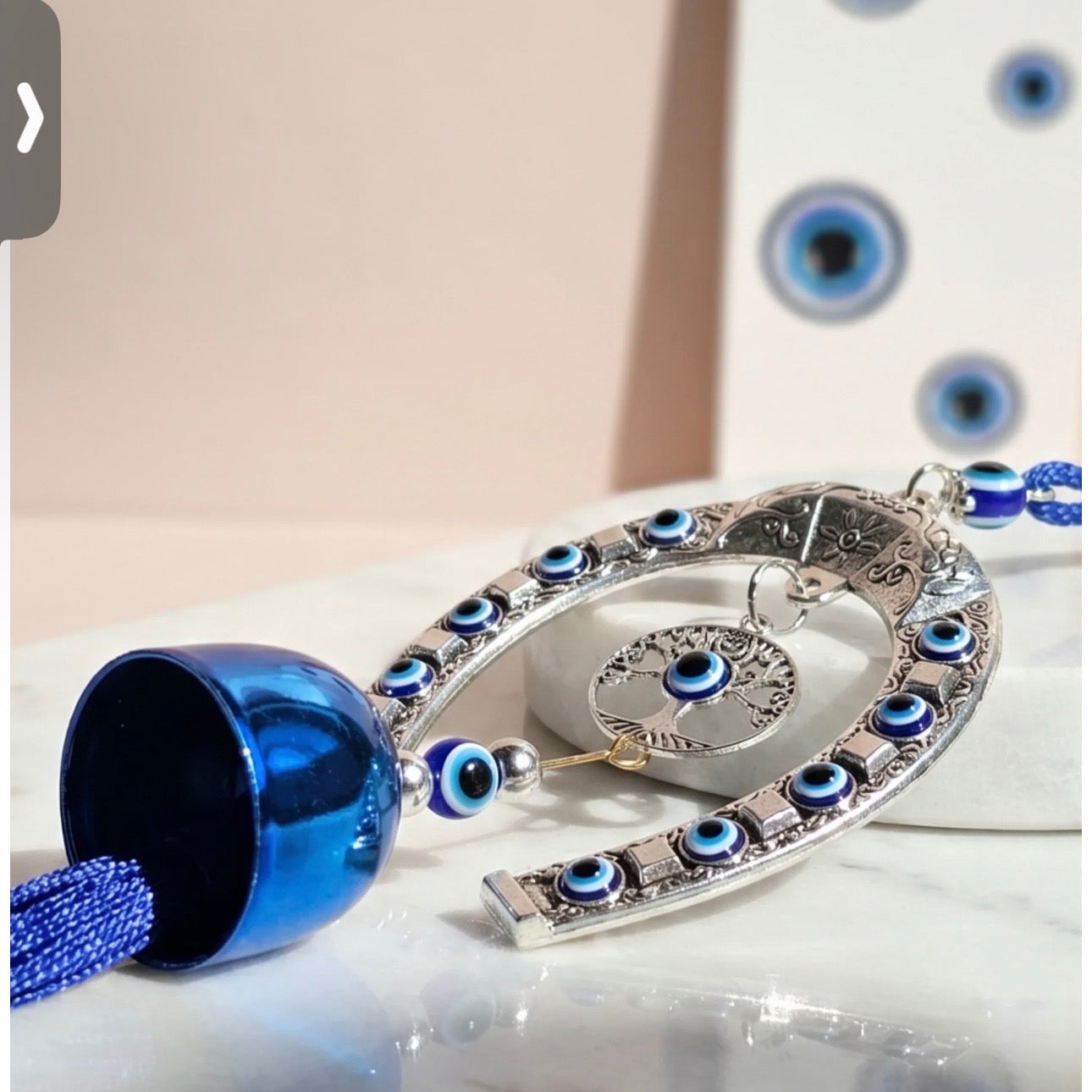 Evil Eye Horse Shoe Tassel Wind Chime