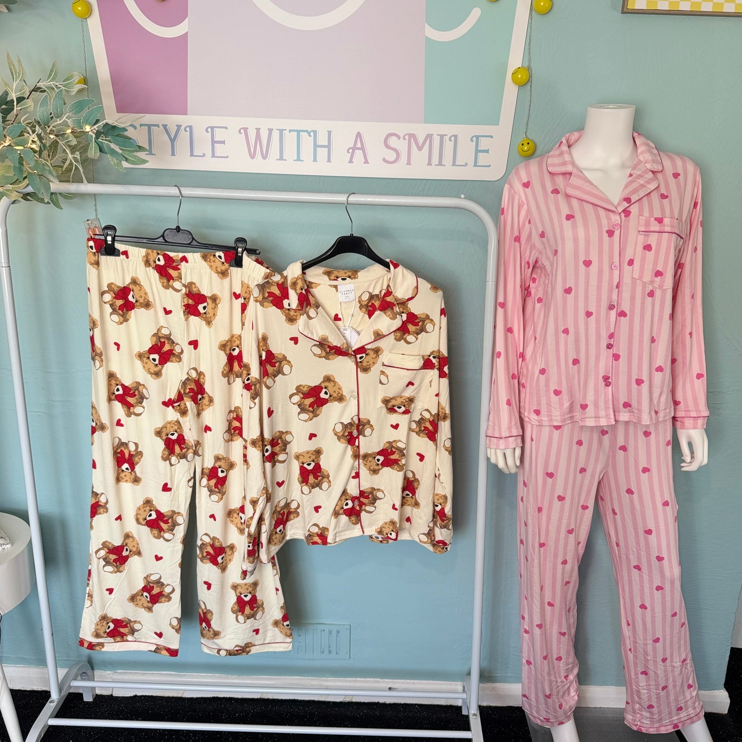Button up Long Sleeve Pyjamas-  Pajamas Nightwear Womenswear.