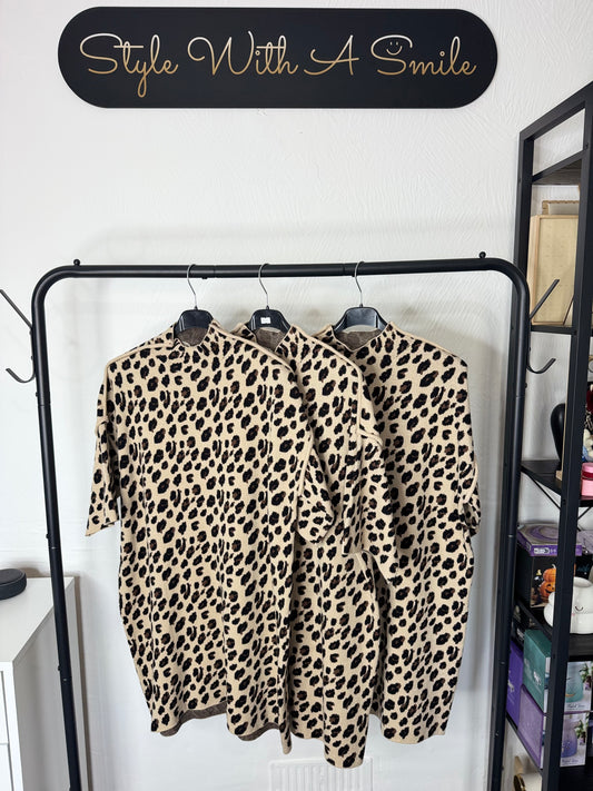 Ashley - Luxury Leopard Print Jumper Dress