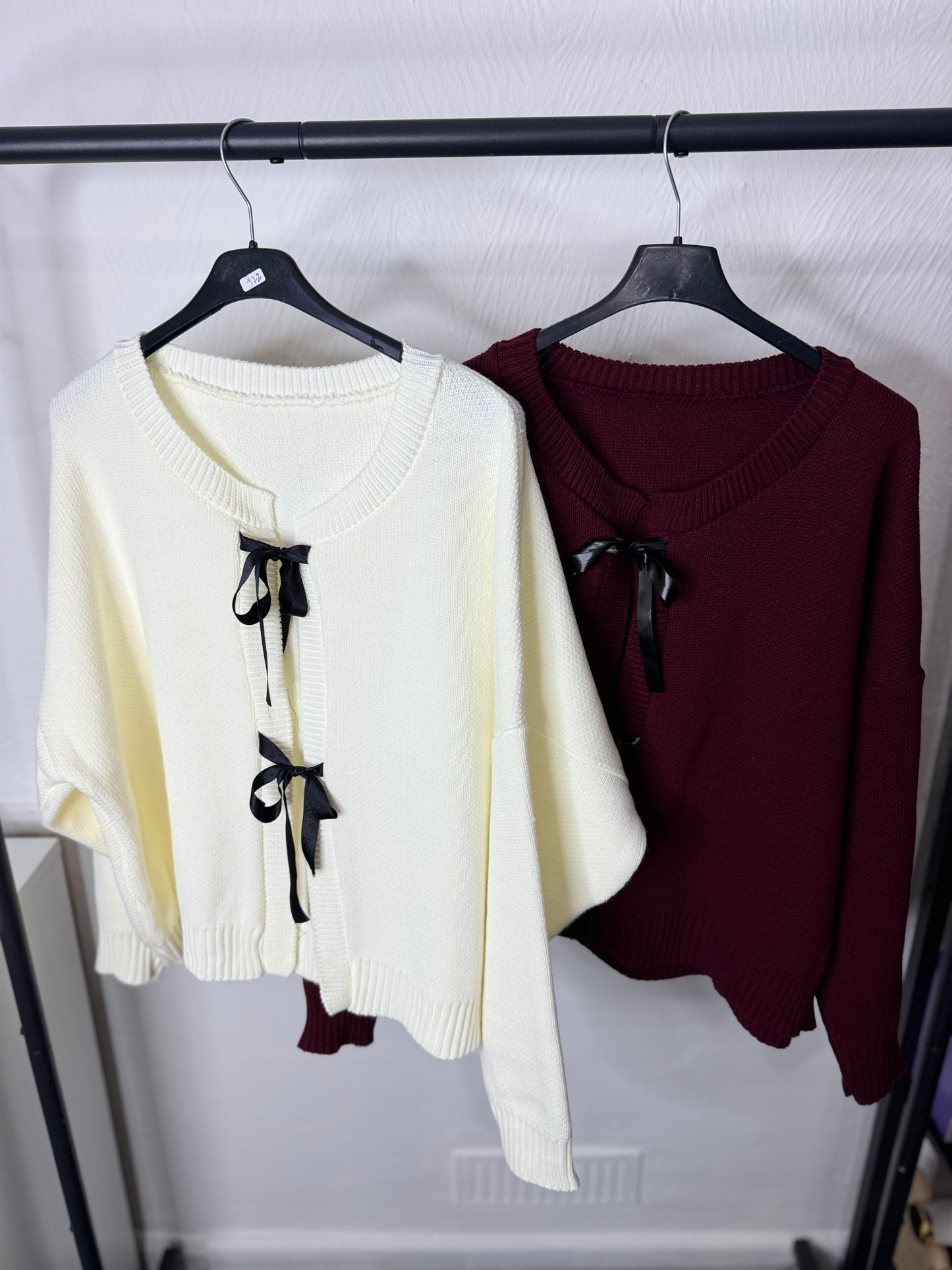 Imelda - Bow Lace Knitted Cardigan