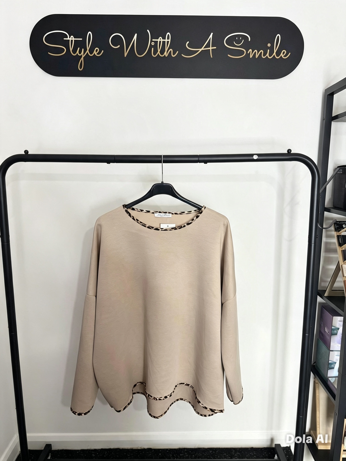 Sam - Leopard Print Trim Top