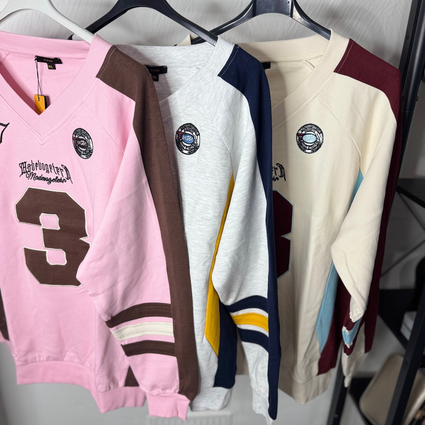 Charley - V Neck No.3 Varsity Oversized Jumper