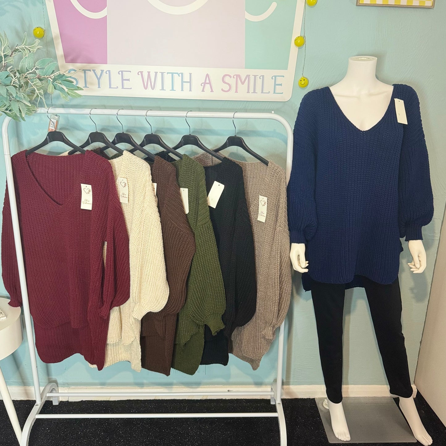 Dutty - Oversized Waffle Knit Dipped Hem Jumper - up to a UK 22 - Knitwear Womenswear