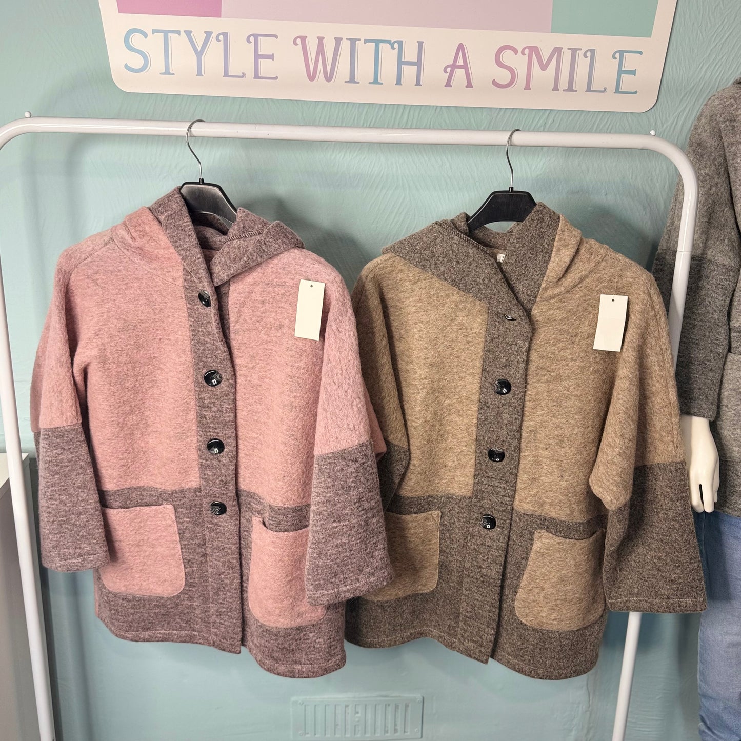 Camilla - Colour Block Button Up Jacket With Pockets.