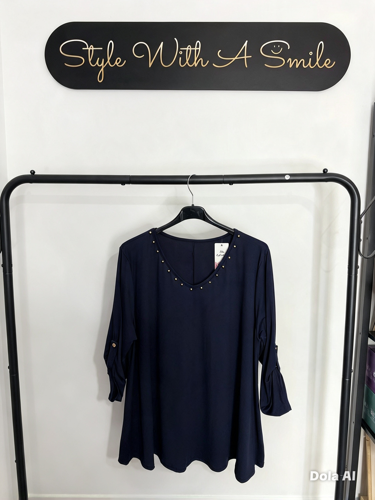 Sally - V Neck Studded Top