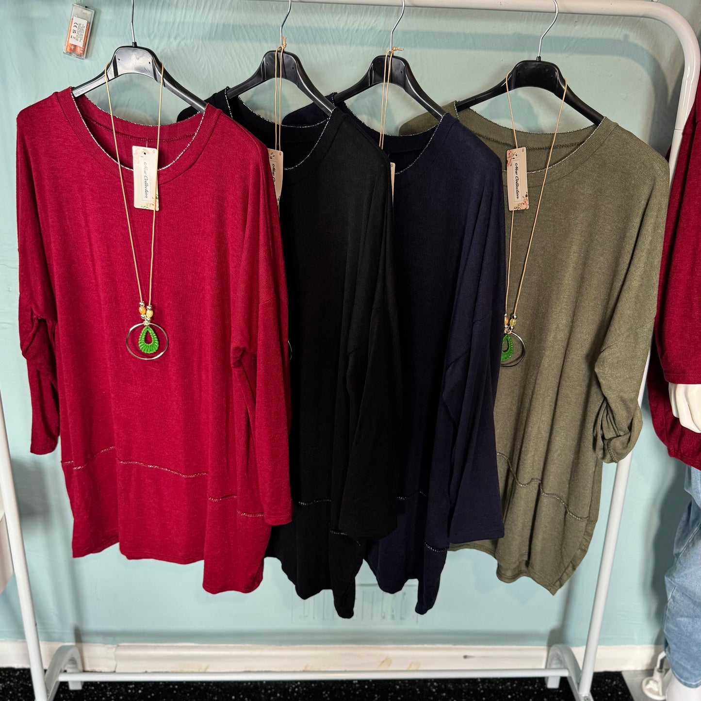 Madison - Long Sleeve Oversized Trim jumper/Top - up to a UK 24.